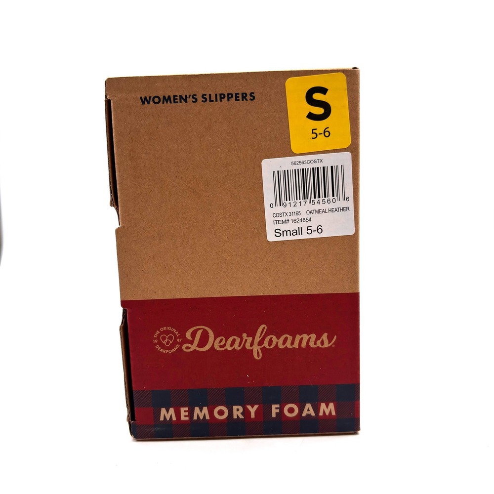 Dearfoams Memory Foam Women's Slippers Oatmeal Heather Size S 5-6 Easy On Off - Picture 5 of 8